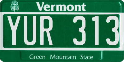 VT license plate YUR313