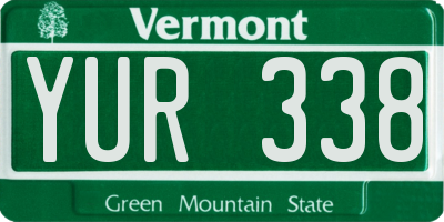 VT license plate YUR338
