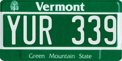 VT license plate YUR339