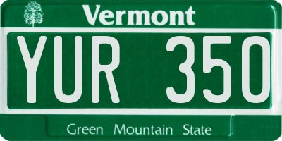 VT license plate YUR350