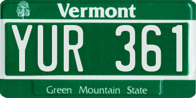 VT license plate YUR361
