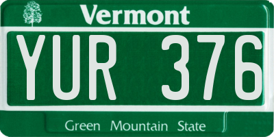 VT license plate YUR376