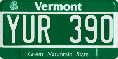 VT license plate YUR390