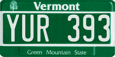 VT license plate YUR393