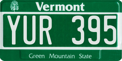 VT license plate YUR395