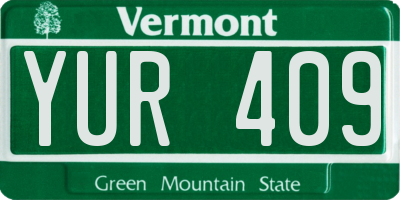VT license plate YUR409