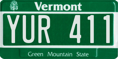 VT license plate YUR411