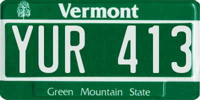 VT license plate YUR413