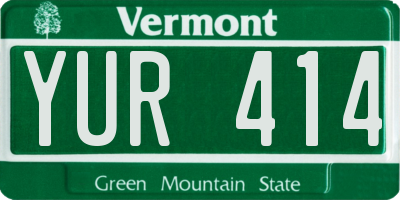 VT license plate YUR414