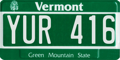 VT license plate YUR416