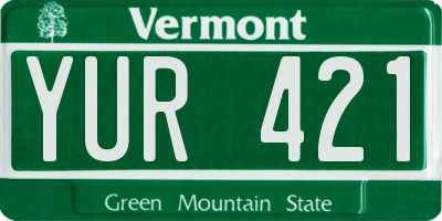 VT license plate YUR421