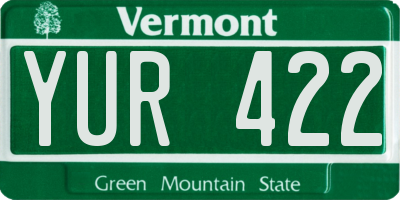 VT license plate YUR422