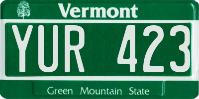 VT license plate YUR423