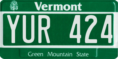 VT license plate YUR424