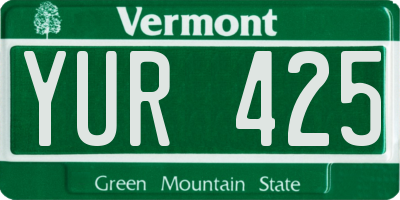VT license plate YUR425