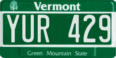 VT license plate YUR429