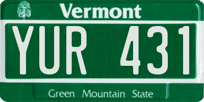 VT license plate YUR431