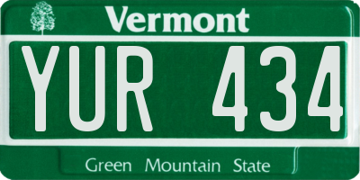 VT license plate YUR434