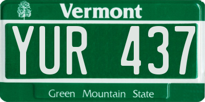 VT license plate YUR437
