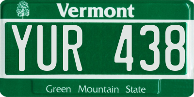 VT license plate YUR438