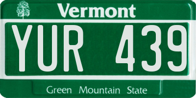 VT license plate YUR439