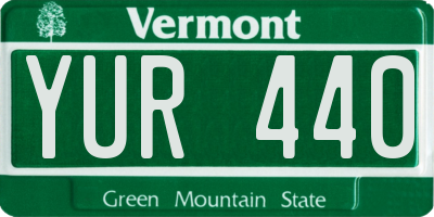 VT license plate YUR440