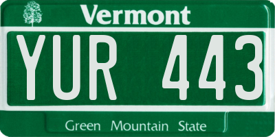 VT license plate YUR443