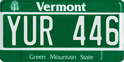 VT license plate YUR446