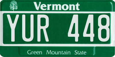 VT license plate YUR448