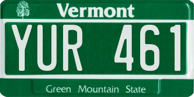 VT license plate YUR461