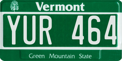 VT license plate YUR464
