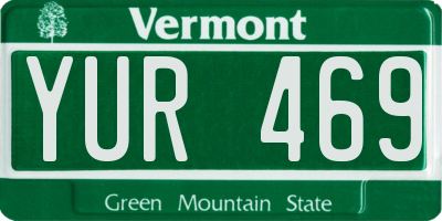 VT license plate YUR469