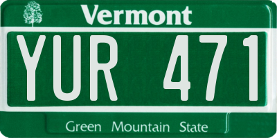 VT license plate YUR471