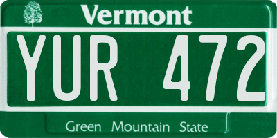 VT license plate YUR472