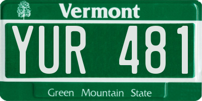 VT license plate YUR481