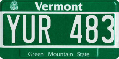 VT license plate YUR483