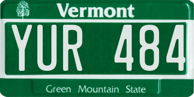 VT license plate YUR484