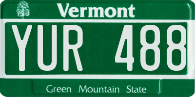 VT license plate YUR488