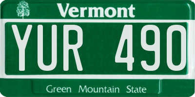 VT license plate YUR490