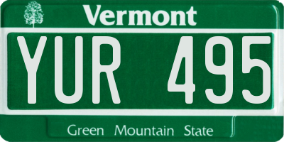 VT license plate YUR495