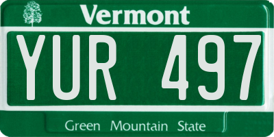 VT license plate YUR497