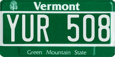VT license plate YUR508