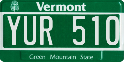 VT license plate YUR510