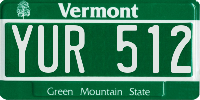 VT license plate YUR512