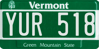 VT license plate YUR518