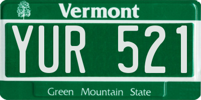 VT license plate YUR521