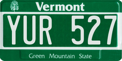 VT license plate YUR527