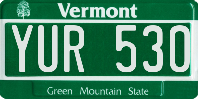 VT license plate YUR530