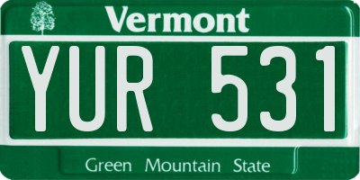 VT license plate YUR531