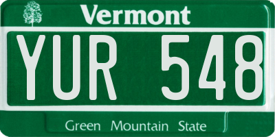 VT license plate YUR548